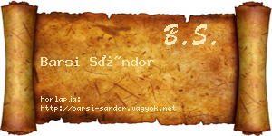 Barsi Sándor névjegykártya