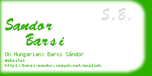 sandor barsi business card